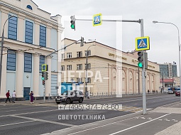 Опора ОГСКС с двумя установленными светофорами. Г.Казань