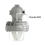 Опция. Армор Ex. Размер резьбовых отверстий для кабельного ввода М25x1,5