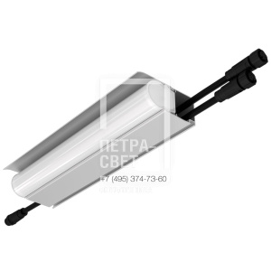 Модерн v2.0 5 250мм (18Вт/м) 24В DC 2 пикс. RGBW DMX CRI80 5000К Опал (Профиль, козырек, транзитное штепсельное соединение)
