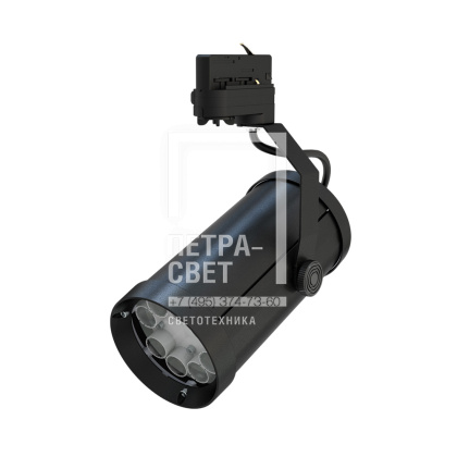 Акцент 24 CRI80 5000К 10х65° RAL9005 Муар Трековый шинопровод