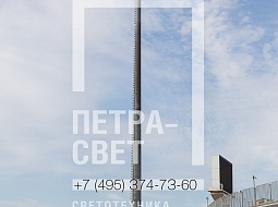 Данная мачта ОВС смонтирована у футбольного стадиона в г.Казань р-ки Татарстан. Высота ствола мачты 35 метров. Лестница без заспинного ограждения.