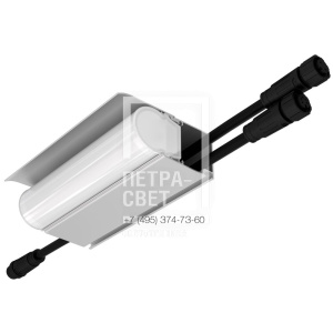 Модерн v2.0 2 130мм (18Вт/м) 24В DC 1 пикс. RGBW DMX CRI80 5000К Опал (Профиль, козырек, транзитное штепсельное соединение)