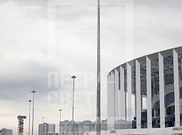 Ствол мачты ВМО состоит из нескольких секций. Длина каждой секции от 4 до 12 метров.  Данная мачта ВМО установлена на территории стадиона Нижний Новгород, построенному к чемпионату мира по футболу 2018