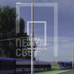 ТФ-700-9. Опора контактной сети фланцевая трубчатая